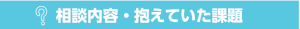 相談内容・抱えていた課題