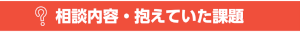 相談内容・抱えていた課題