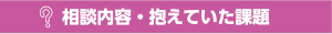 相談内容・抱えていた課題