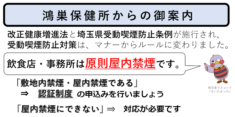 「鴻巣保健所からのご案内」ページへ