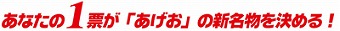 あなたの1票が「あげお」の新名物を決める！